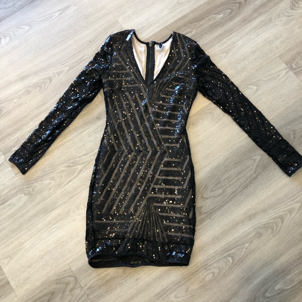 Black sequence dress